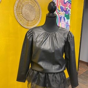 Brand new with tags Express faux leather top (tulle skirt, not attached)